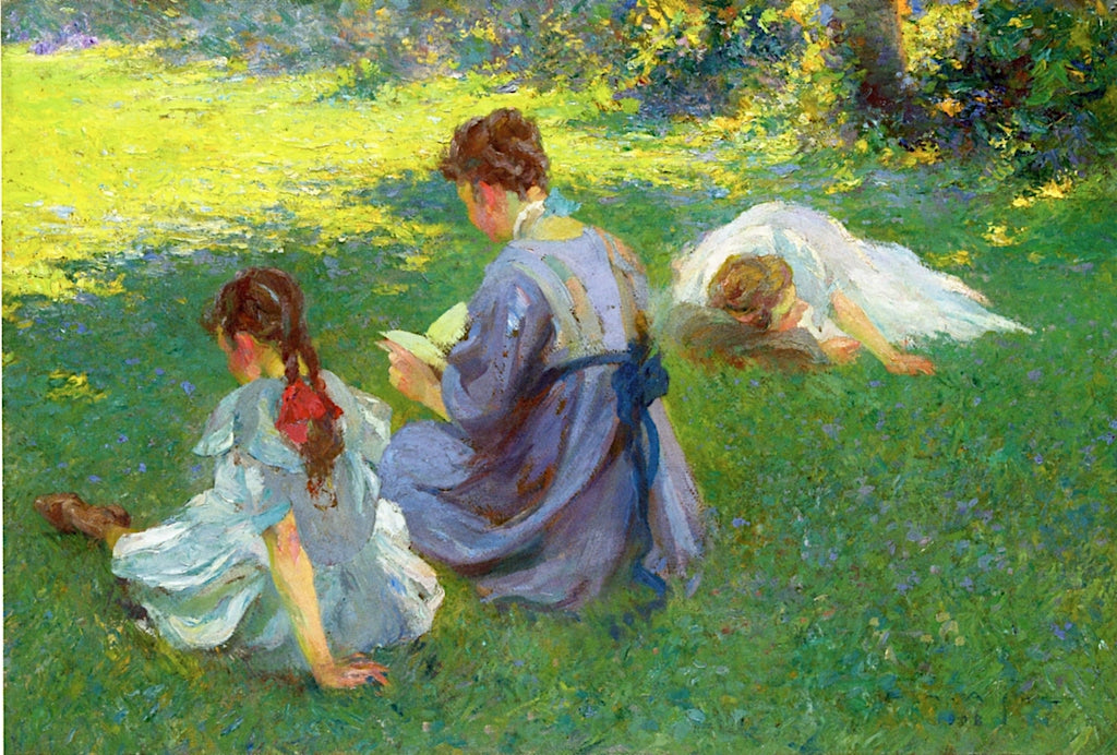 On the Lawn, vintage artwork by Edmund Marion Ashe, 12x8" (A4) Poster