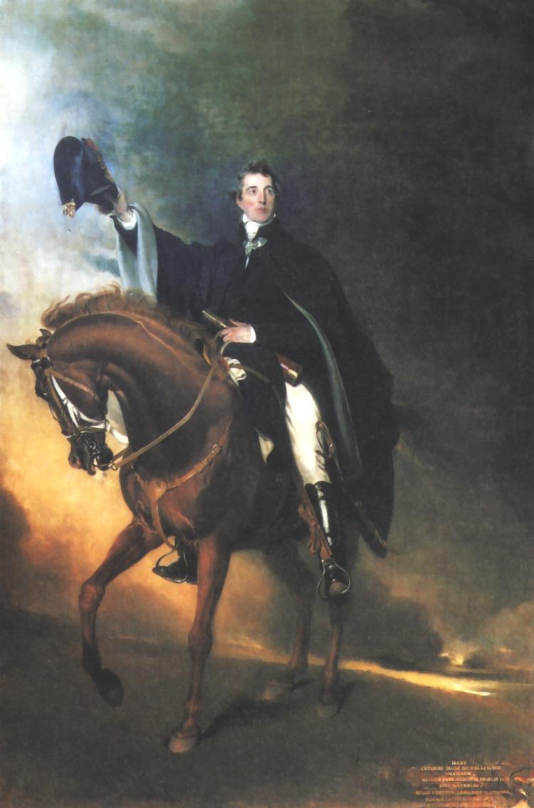 The Duke of Wellington Mounted on Copenhagen as of Waterloo, vintage artwork by Thomas Lawrence, 12x8" (A4) Poster