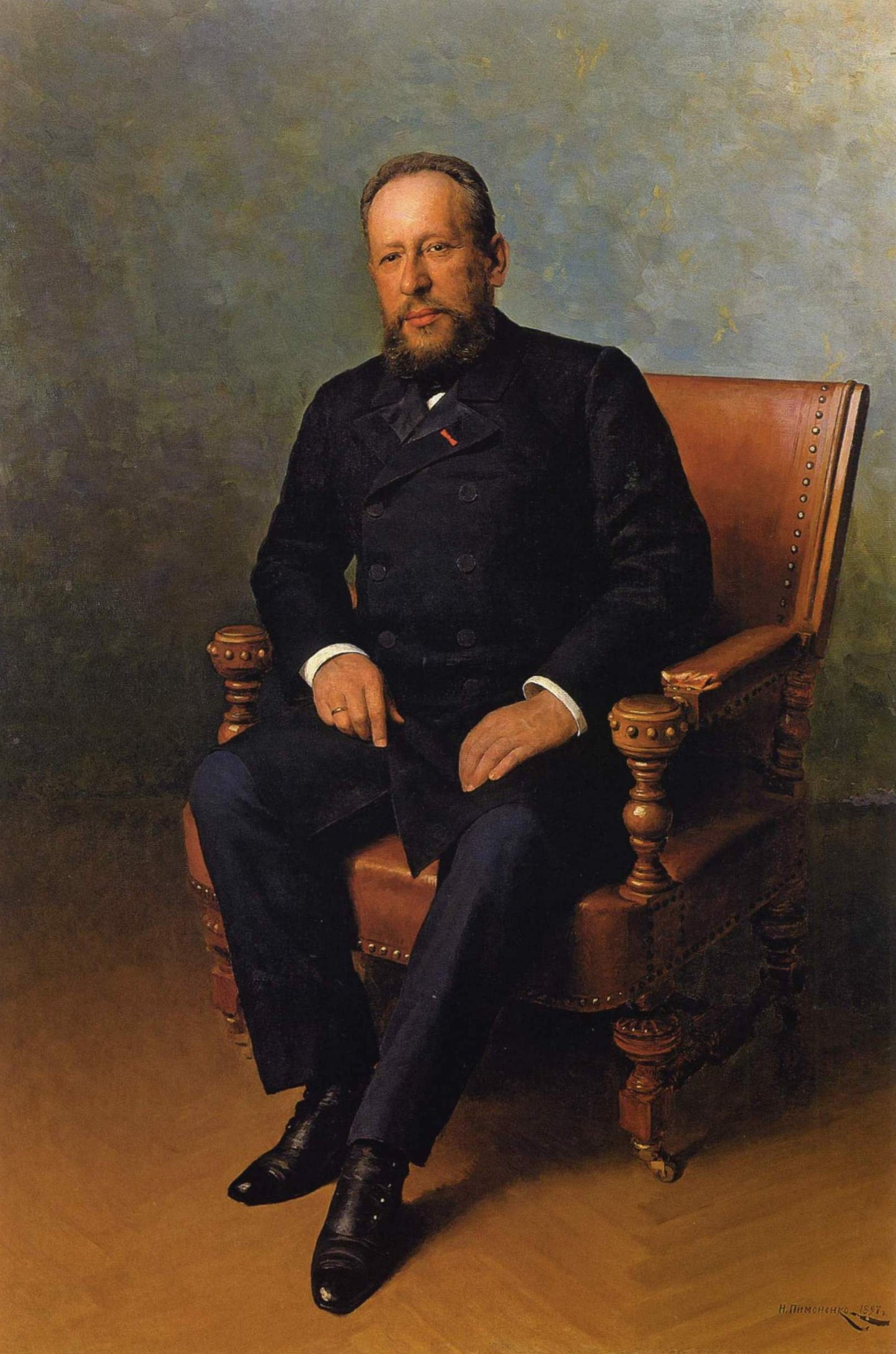 Portrait of L.I. Brodsky, vintage artwork by Nikolai Pimonenko, 12x8" (A4) Poster