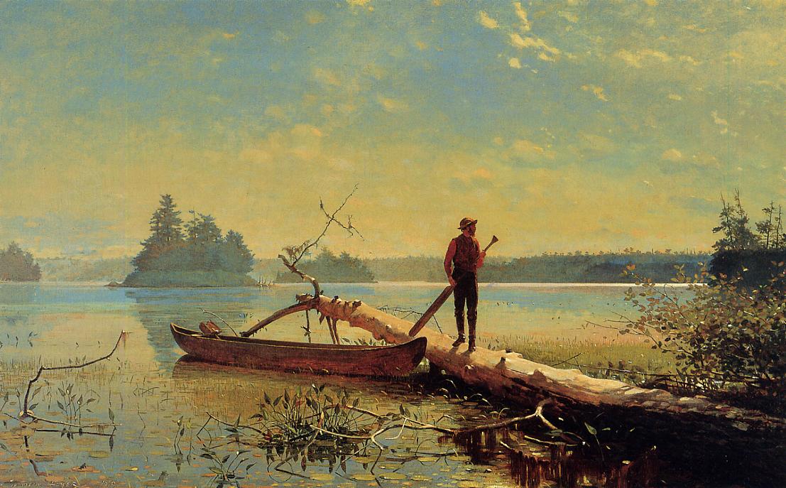 An Adirondack Lake, vintage artwork by Winslow Homer, 12x8" (A4) Poster