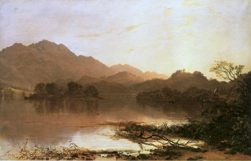 Sundown - Loch Achray, vintage artwork by Horatio McCulloch, A3 (16x12") Poster Print