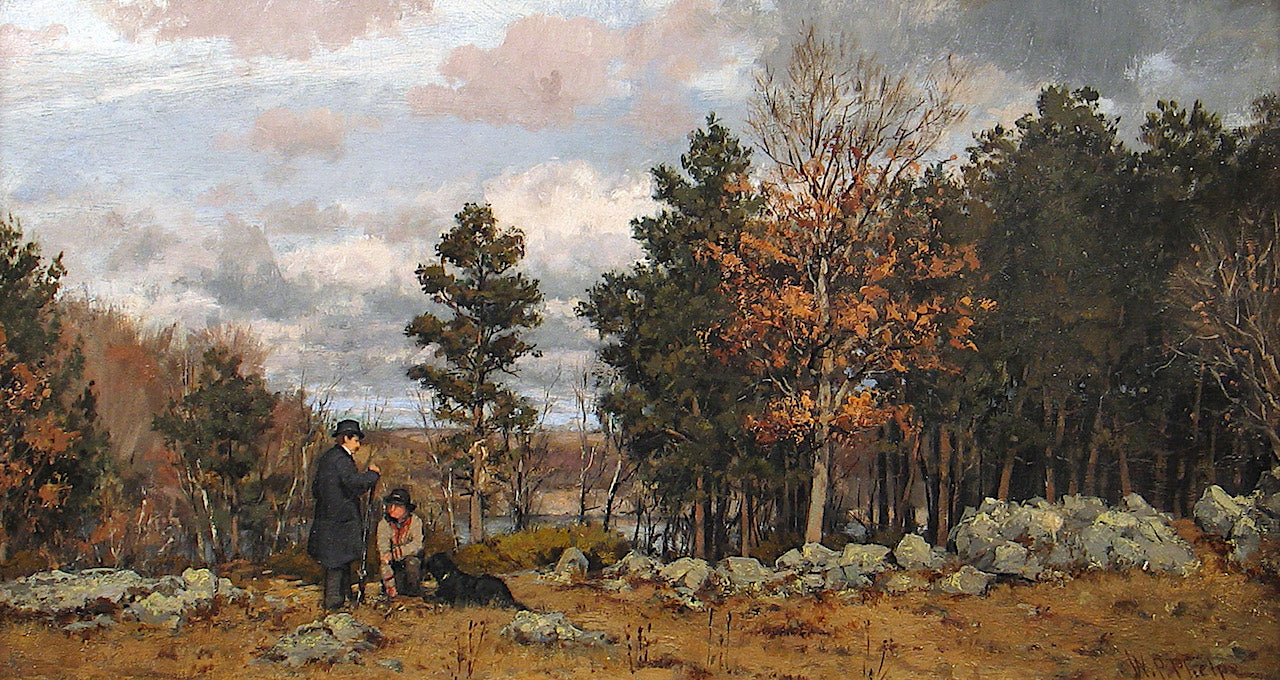 Rabbit Hunters, vintage artwork by William Preston Phelps, 12x8" (A4) Poster