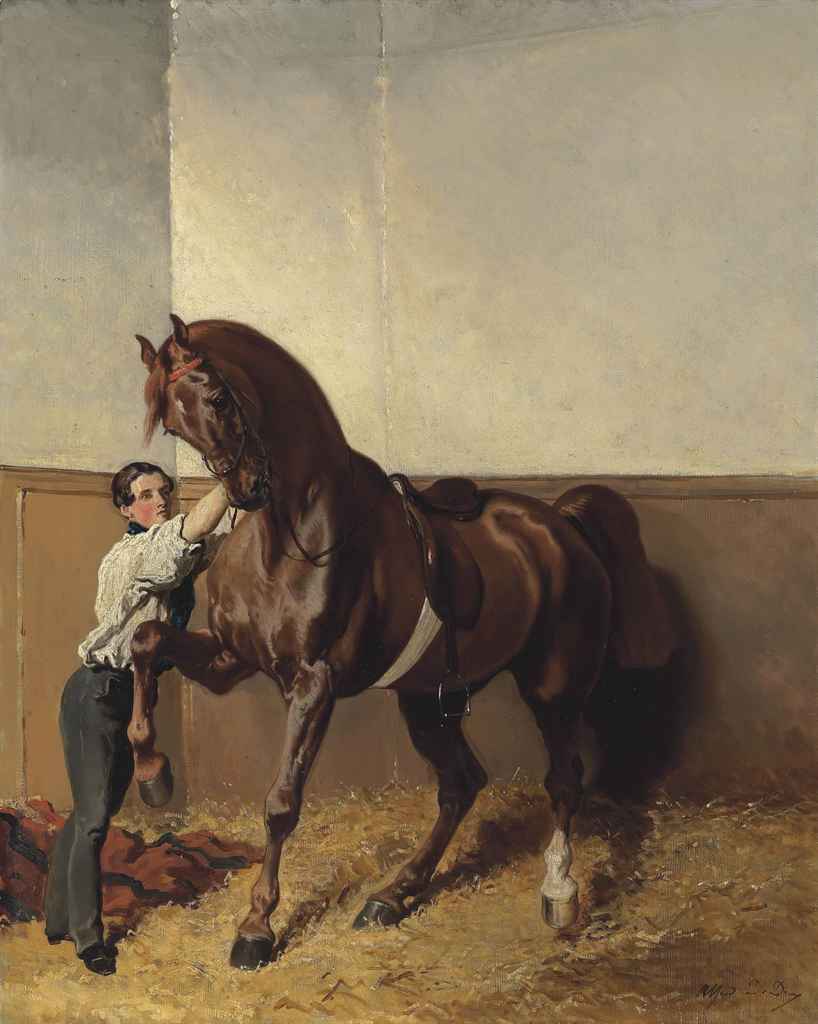 Depart pour la promenade, vintage artwork by Alfred de Dreux, A3 (16x12") Poster Print