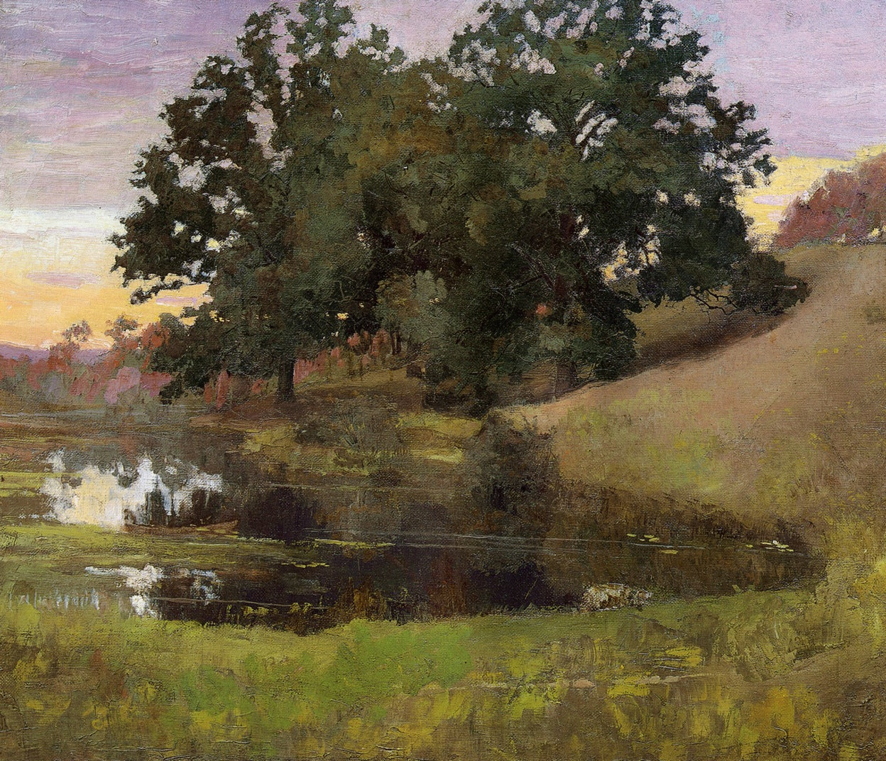 Hillside Pool, vintage artwork by Arthur Wesley Dow, 12x8" (A4) Poster