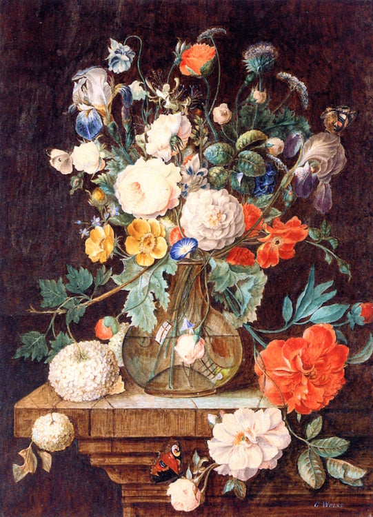 Summer Bouquet with Butterflies by Emile Georges Weiss,A3(16x12")Poster
