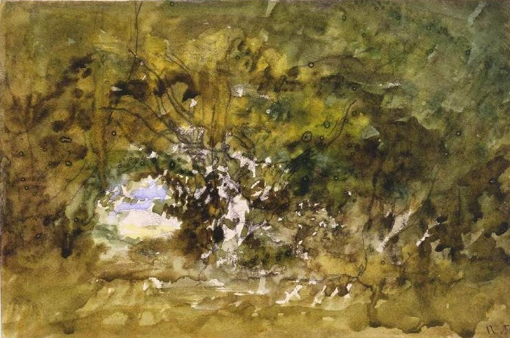 Clearing in the wood Study of trees, vintage artwork by Narcisse Dìaz de la Peña, A3 (16x12") Poster Print