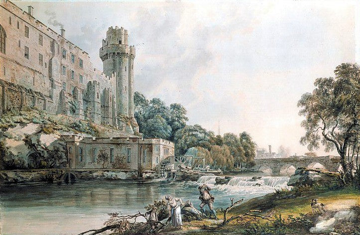 Caesar's Tower and part of Warwick Castle, vintage artwork by Paul Sandby , R.A., 12x8" (A4) Poster