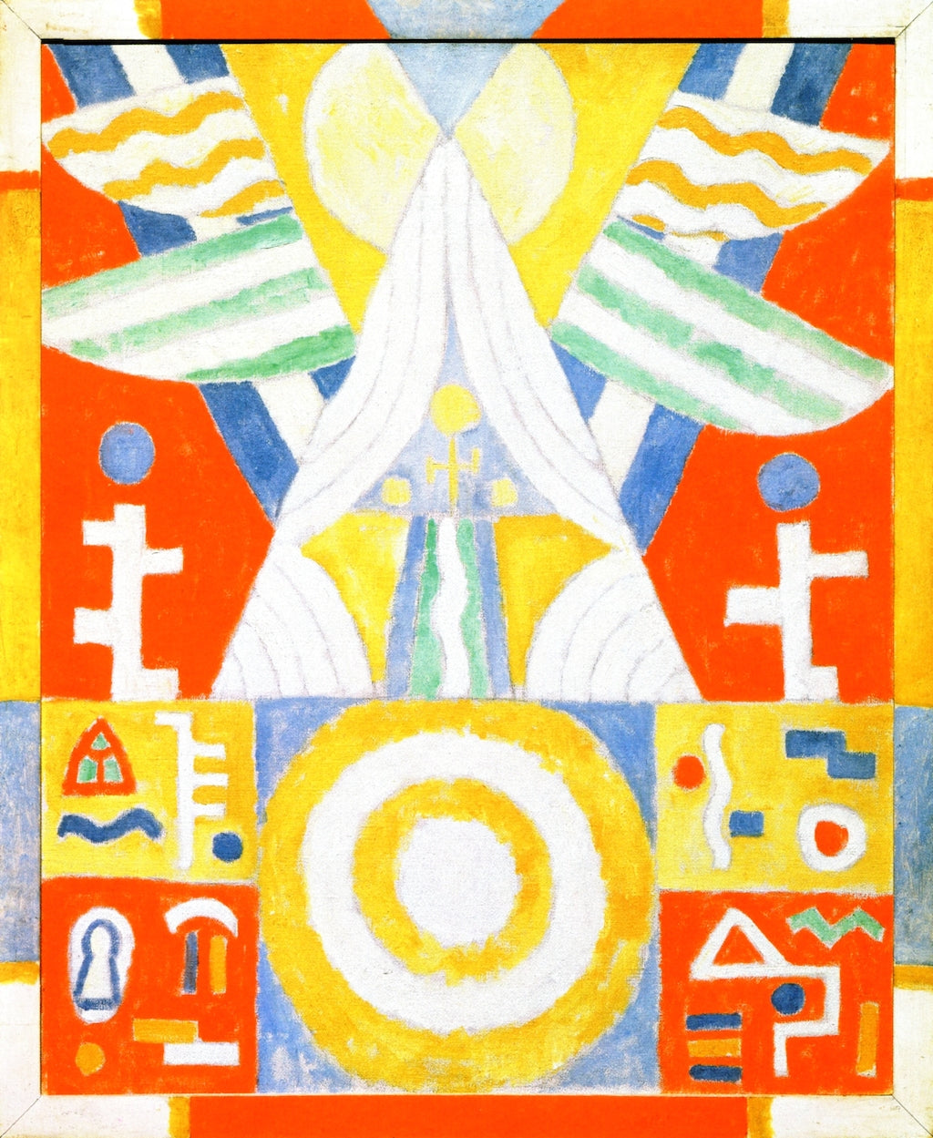 Arrangement - Heiroglyphics (Painting No. 2), vintage artwork by Marsden Hartley, 12x8" (A4) Poster