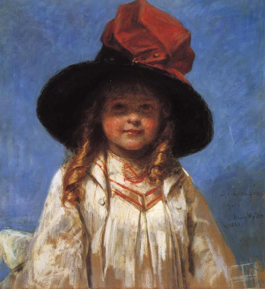 Portrait of Agnes, vintage artwork by Henry Mosler, 12x8" (A4) Poster