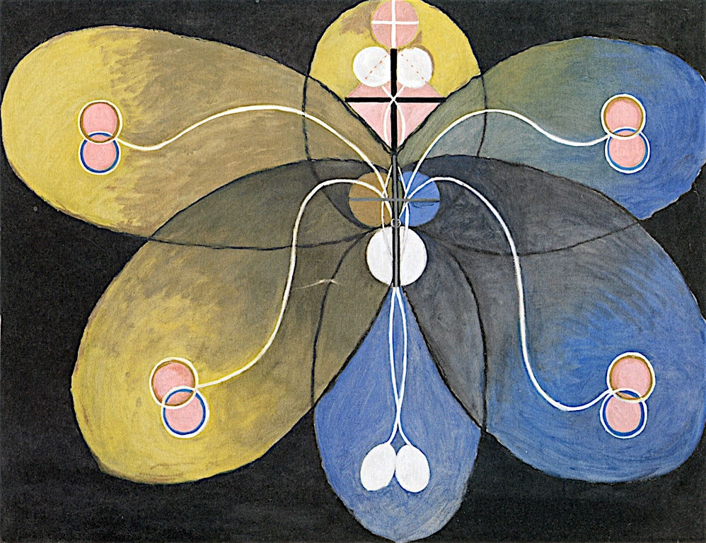 Evolution, No. 09, Group VI, vintage artwork by Hilma af Klint, 12x8" (A4) Poster