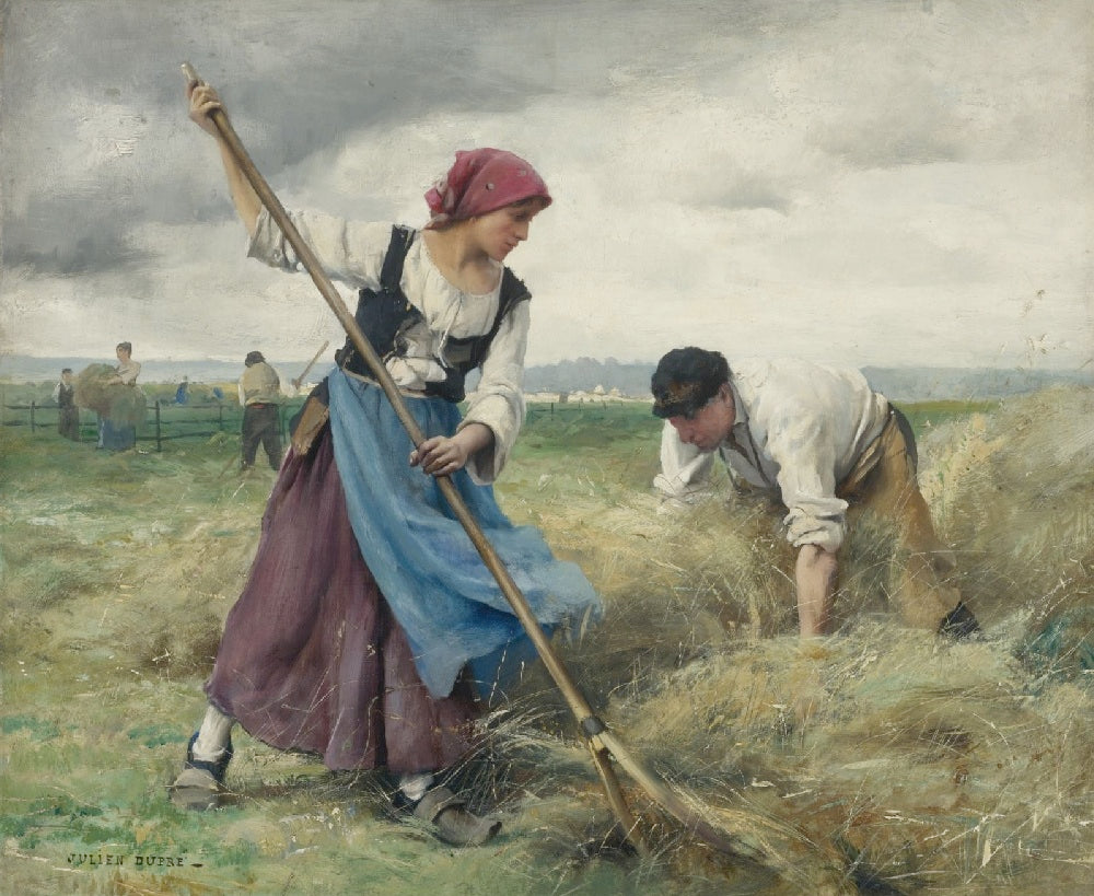 Harvesters, vintage artwork by Julien Dupre, 12x8" (A4) Poster