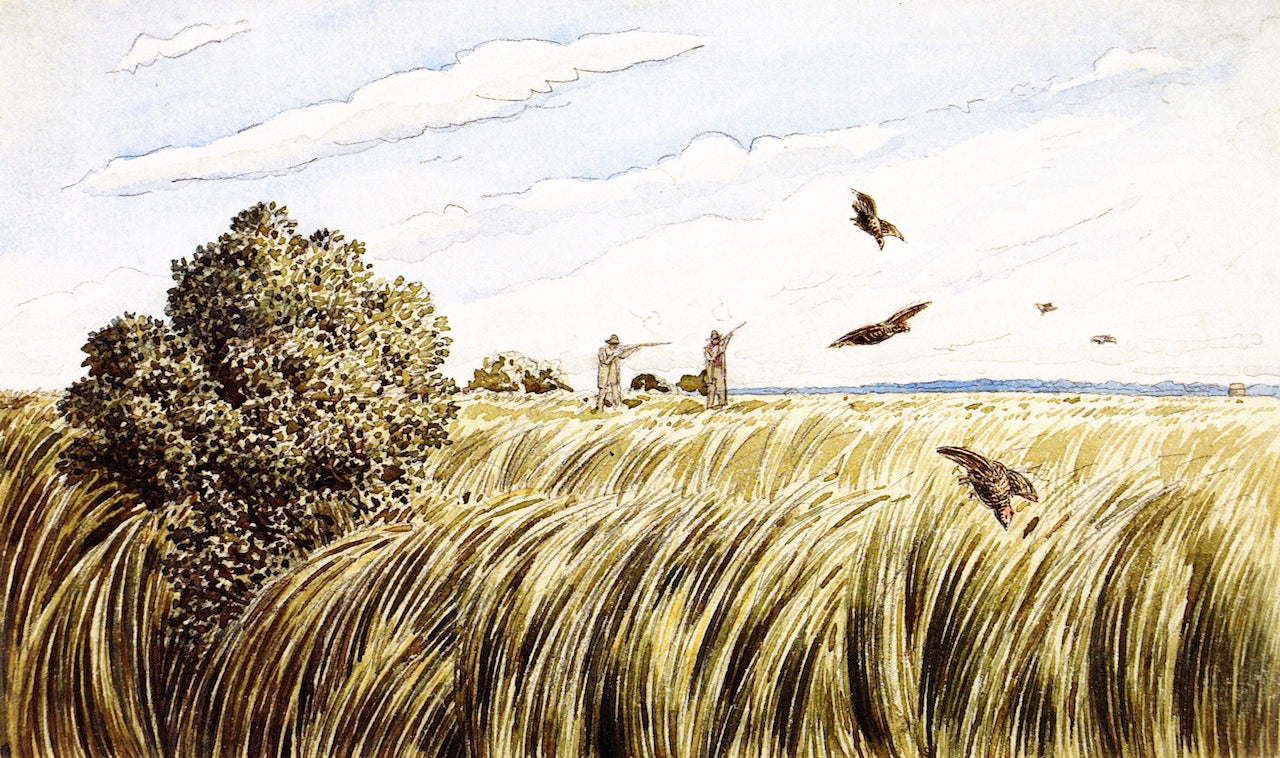 Grouse Shooting near the Rocky Mountsains, vintage artwork by William George Richardson Hind, 12x8" (A4) Poster
