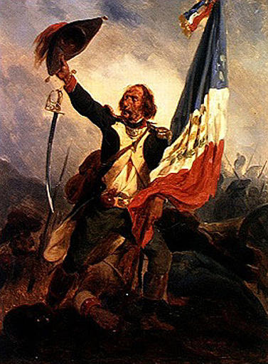 Carrying the Flag of the Republic, vintage artwork by Joseph Louis Hippolyte Bellange, A3 (16x12") Poster Print