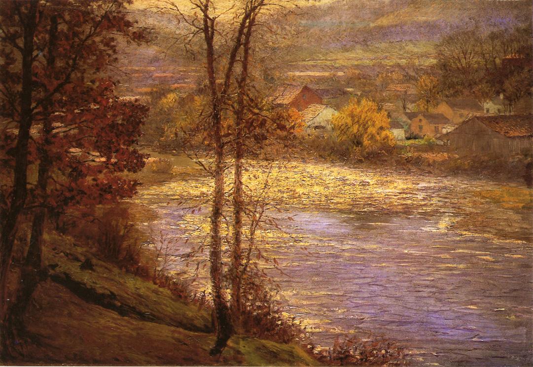 Morning on the Whitewater, vintage artwork by John Ottis Adams, 12x8" (A4) Poster