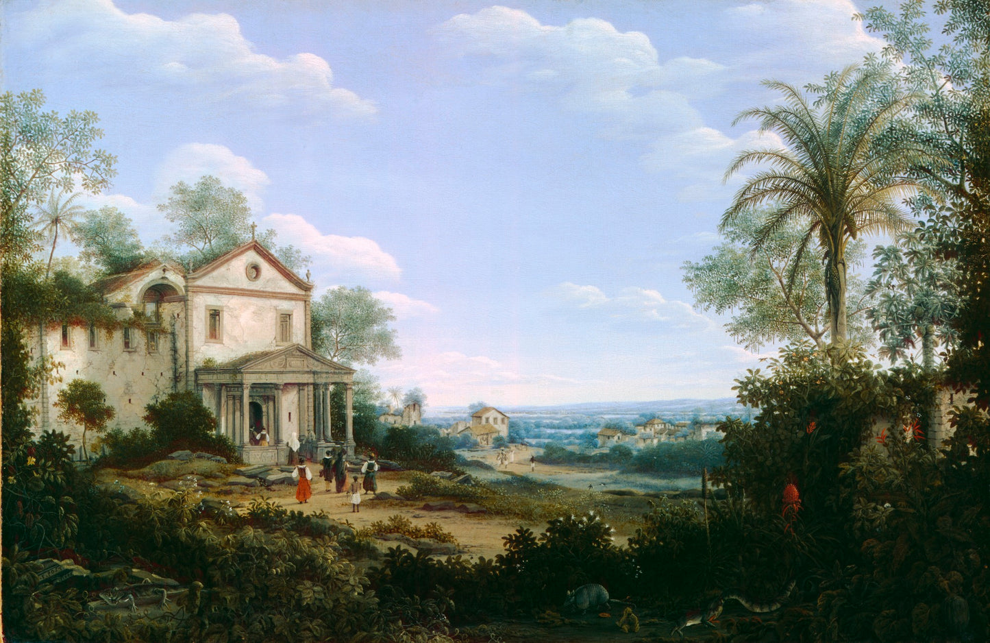 View of the Jesuit Church in Olinda, Brazil, vintage artwork by Frans Post, 12x8" (A4) Poster