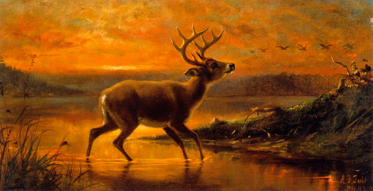 Ten Point Buck in Evening Twilight, vintage artwork by Arthur Fitzwilliam Tait, A3 (16x12") Poster Print