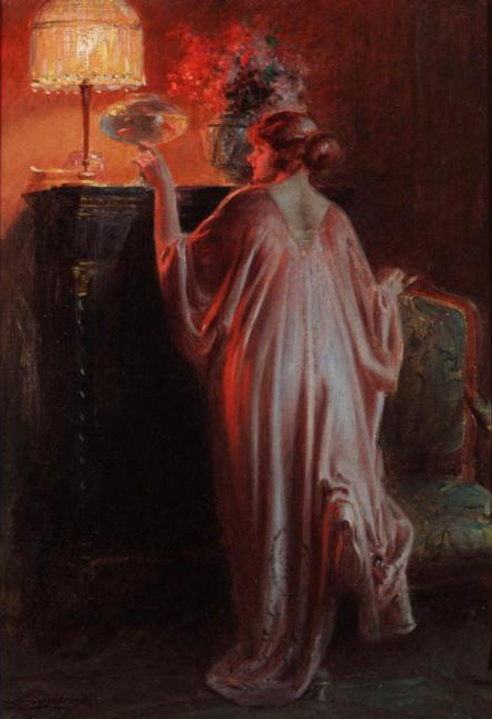 Interior Scene With A Young Woman by Delphin Enjolras,A3(16x12")Poster
