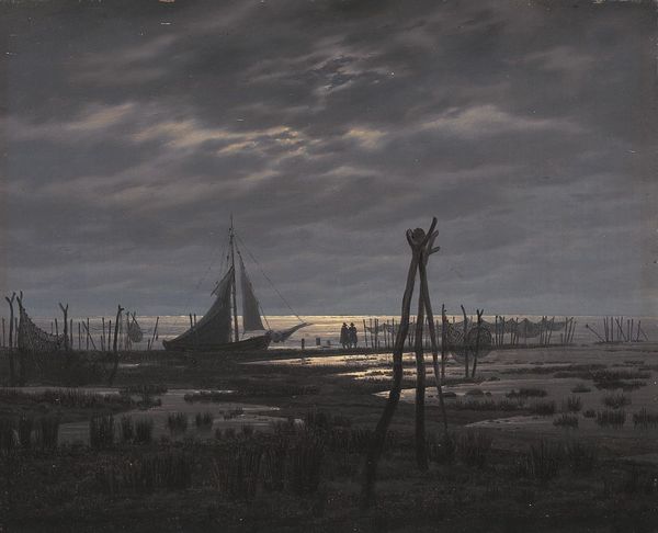 A Swampy Beach, vintage artwork by Caspar David Friedrich, 12x8" (A4) Poster