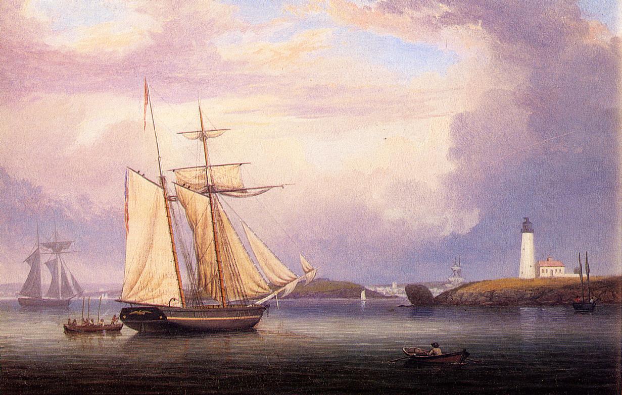 Drying Sails off Ten Pound Island, vintage artwork by Fitz Henry Lane, A3 (16x12") Poster Print