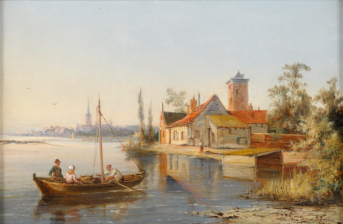 View of Schiedam, vintage artwork by William Raymond Dommersen, 12x8" (A4) Poster