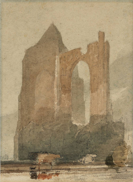 Crowland Abbey, vintage artwork by John Sell Cotman, 12x8" (A4) Poster