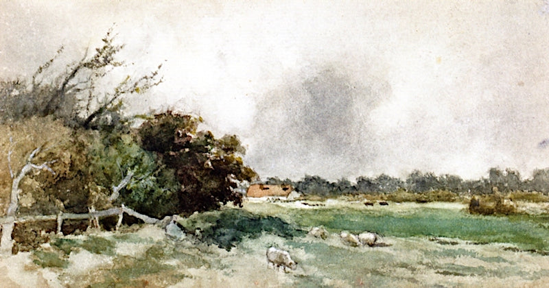 Minding the Flock, vintage artwork by Johan Hendrik Weissenbruch, 12x8" (A4) Poster