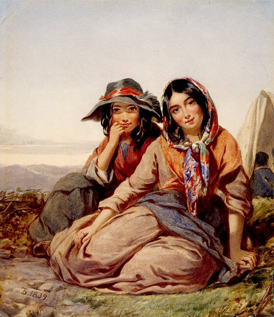 Gypsy Maidens, vintage artwork by Thomas Sully, 12x8" (A4) Poster