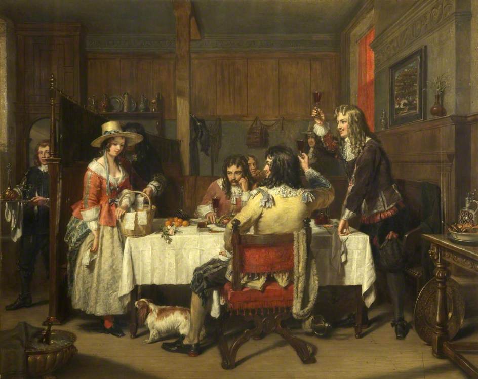 Nell Gwynn at the Tavern, vintage artwork by Charles Landseer, A3 (16x12") Poster Print