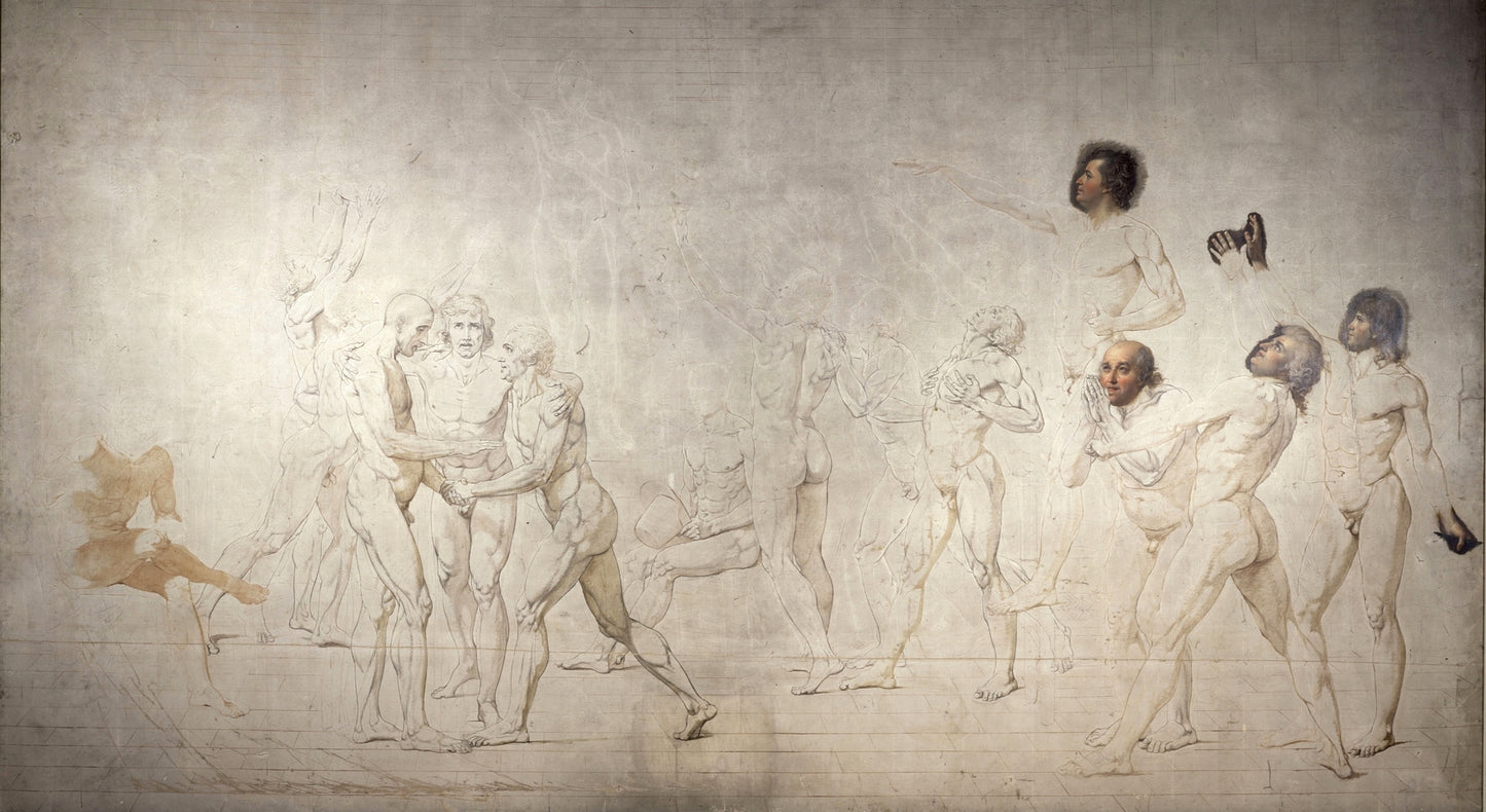 The Jeu de Paume Oath, vintage artwork by Jacques-Louis David, 12x8" (A4) Poster