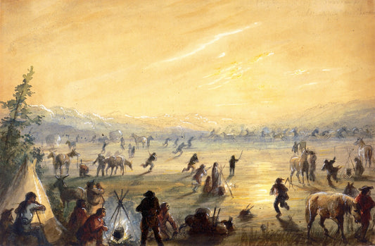 Attrapez des Chevaux, vintage artwork by Alfred Jacob Miller, A3 (16x12") Poster Print