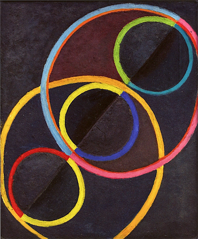 Black Relief with Circles of Color by Robert Delaunay,16x12(A3) Poster