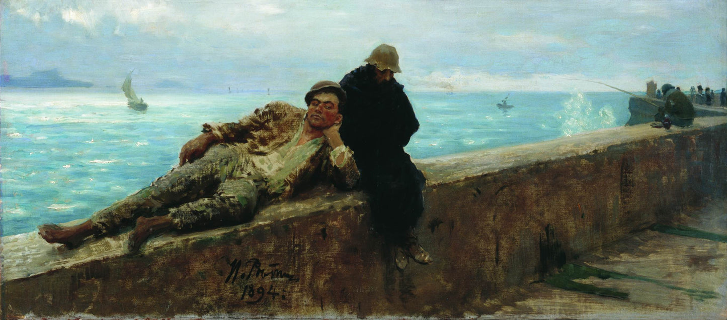 Beggars, vintage artwork by Ilia Efimovich Repin, 12x8" (A4) Poster