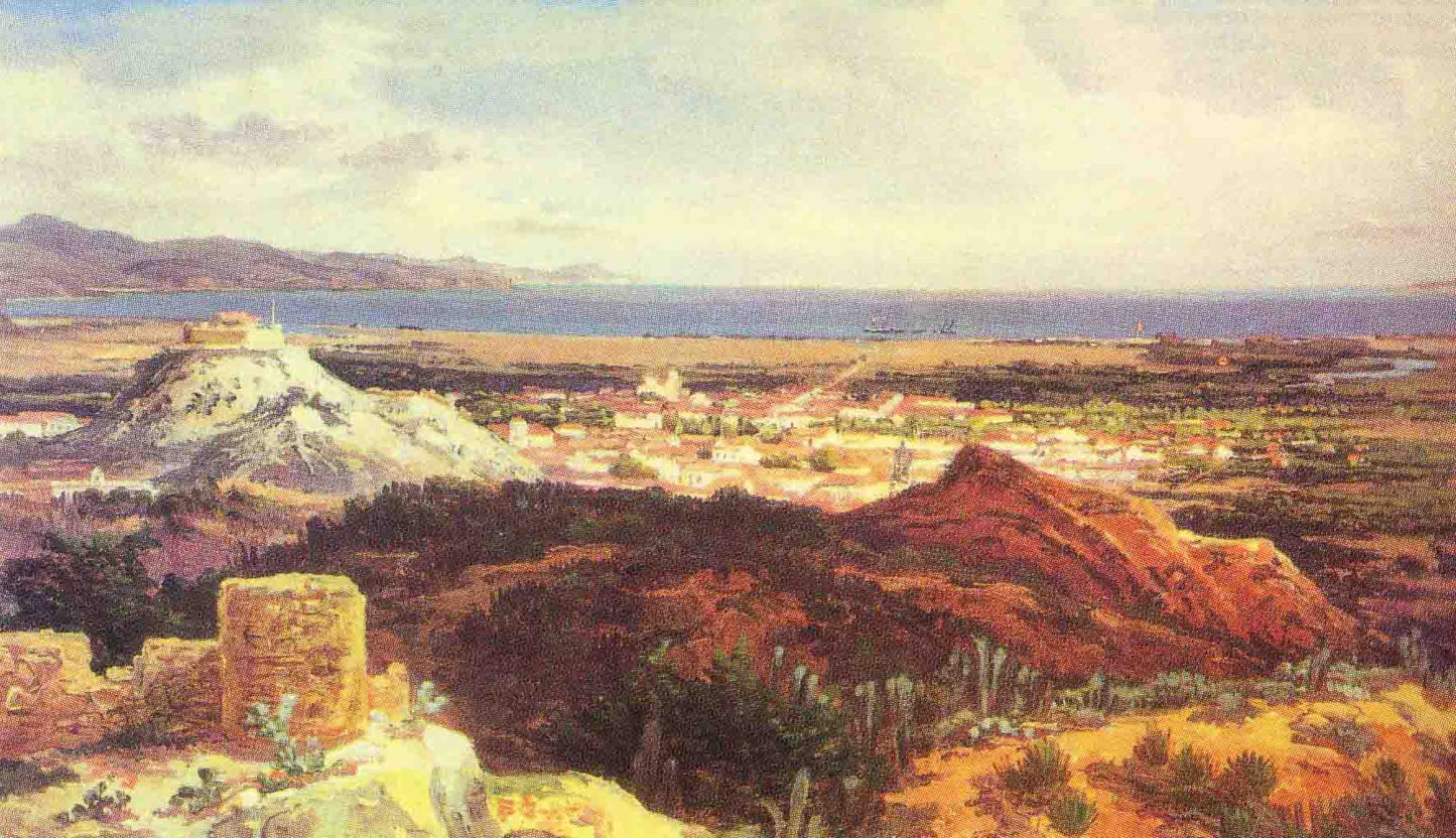 View of Cumana from the Old Castle, vintage artwork by Ferdinand Konrad Bellermann, A3 (16x12") Poster Print