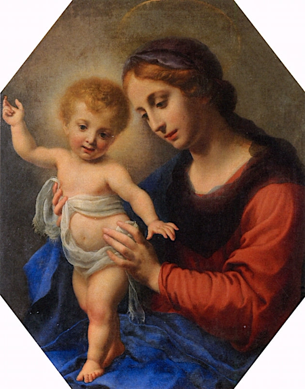 Madona delle Pietre Dure, vintage artwork by Carlo Dolci, 12x8" (A4) Poster