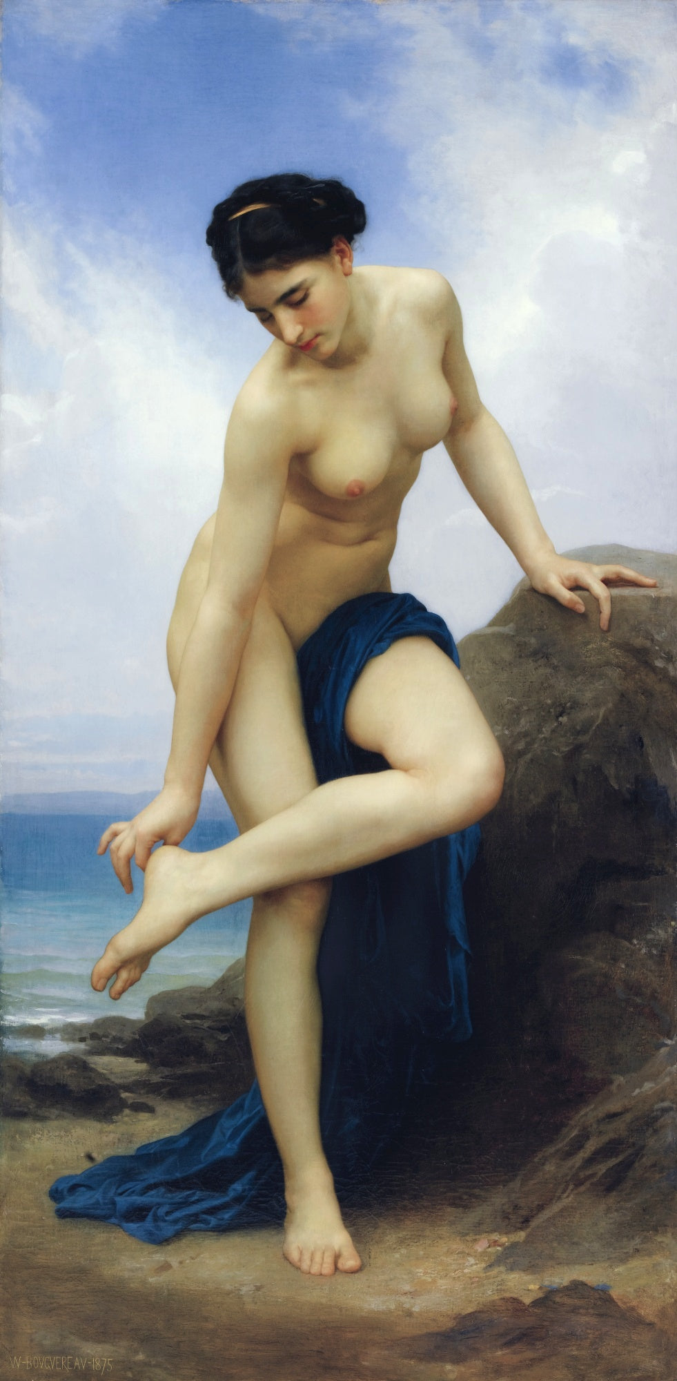 After the Bath (first version), vintage artwork by William Bouguereau, 12x8" (A4) Poster
