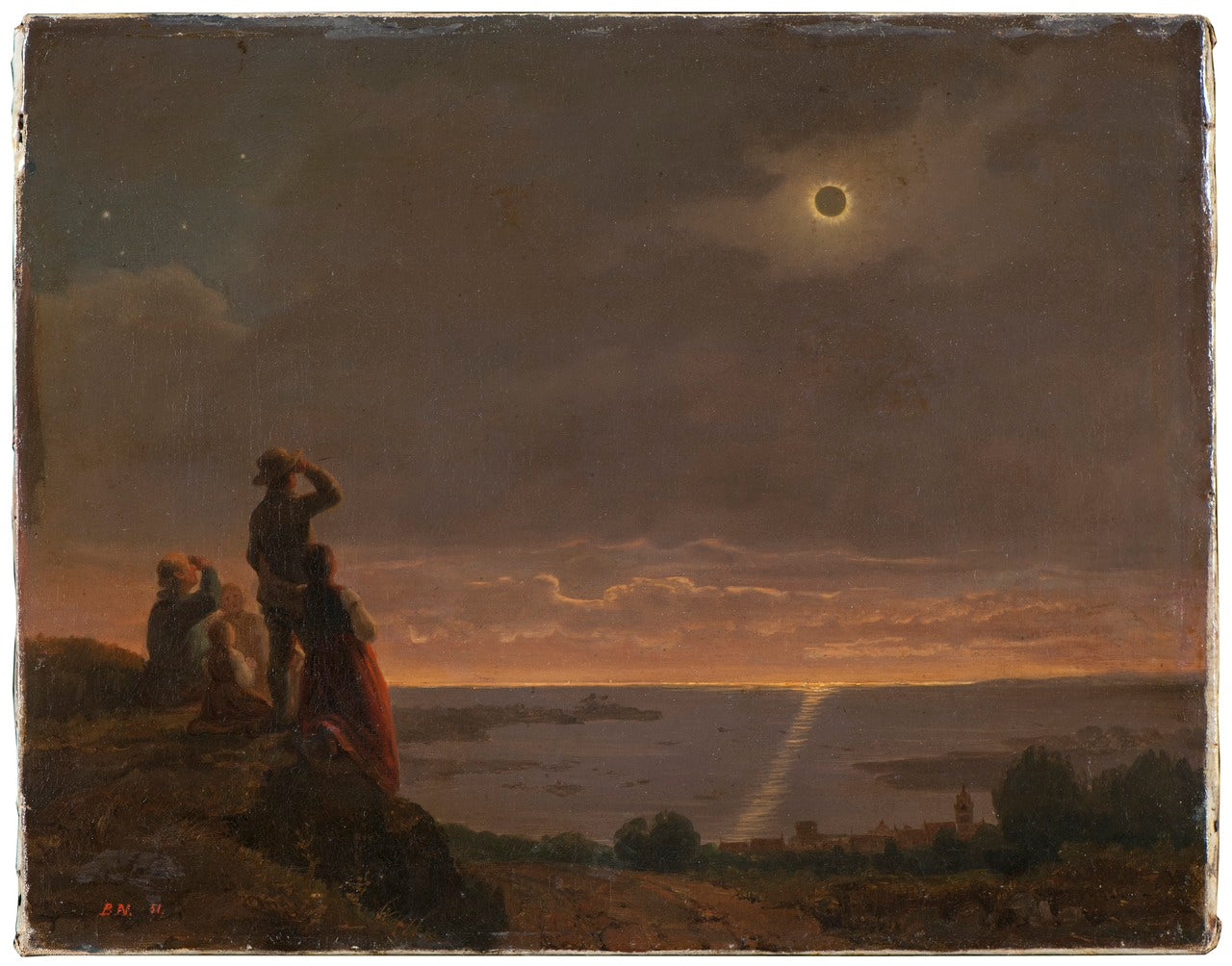 Solar Eclipse, vintage artwork by Bengt Nordenberg, 12x8" (A4) Poster