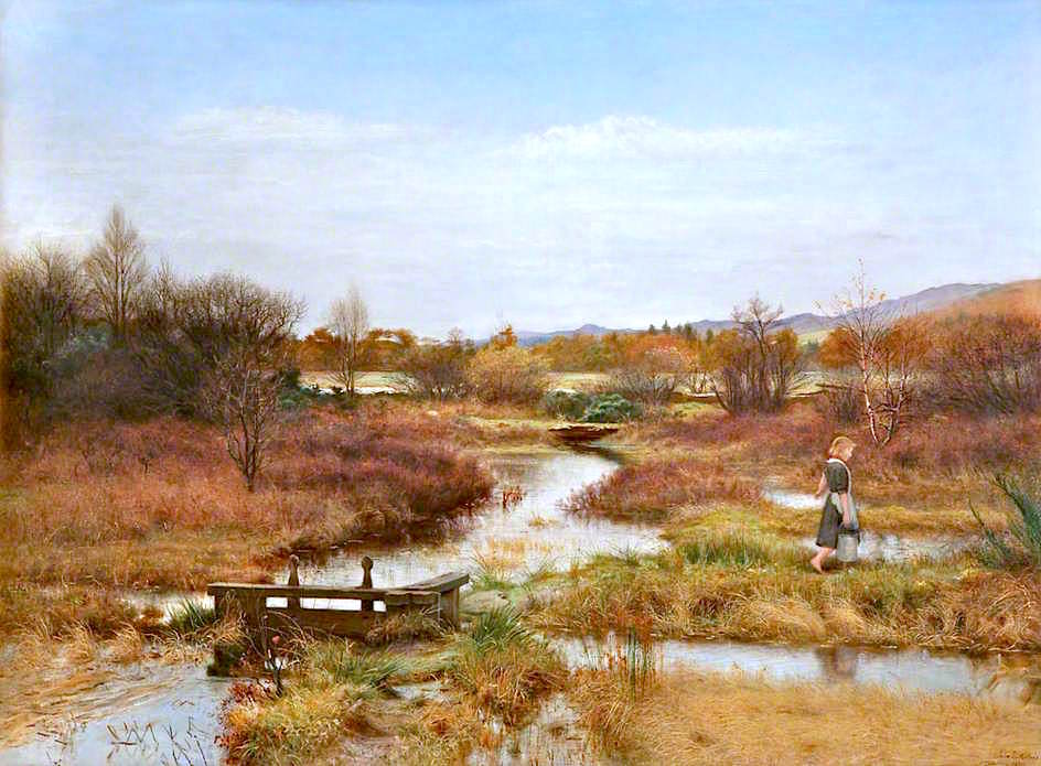 Lingering Autumn, vintage artwork by Sir John Everett Millais, 12x8" (A4) Poster