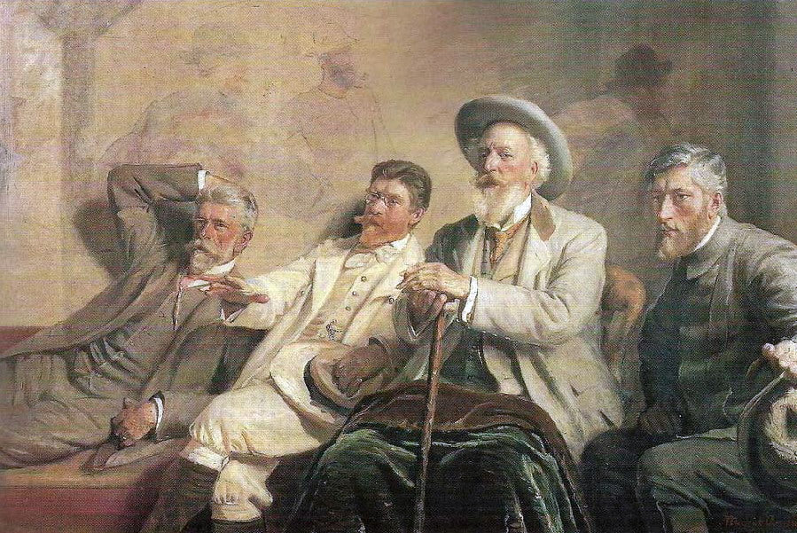 Art Critics, vintage artwork by Michael Peter Ancher, 12x8" (A4) Poster