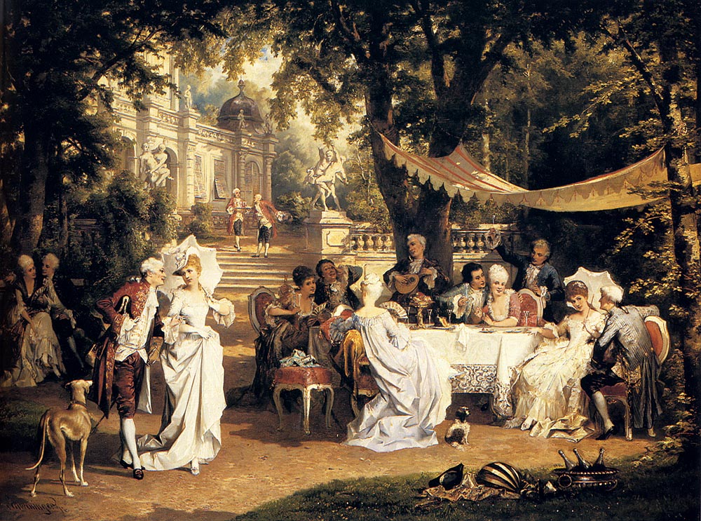The Garden Party, vintage artwork by Karl Schweninger Jr., 12x8" (A4) Poster