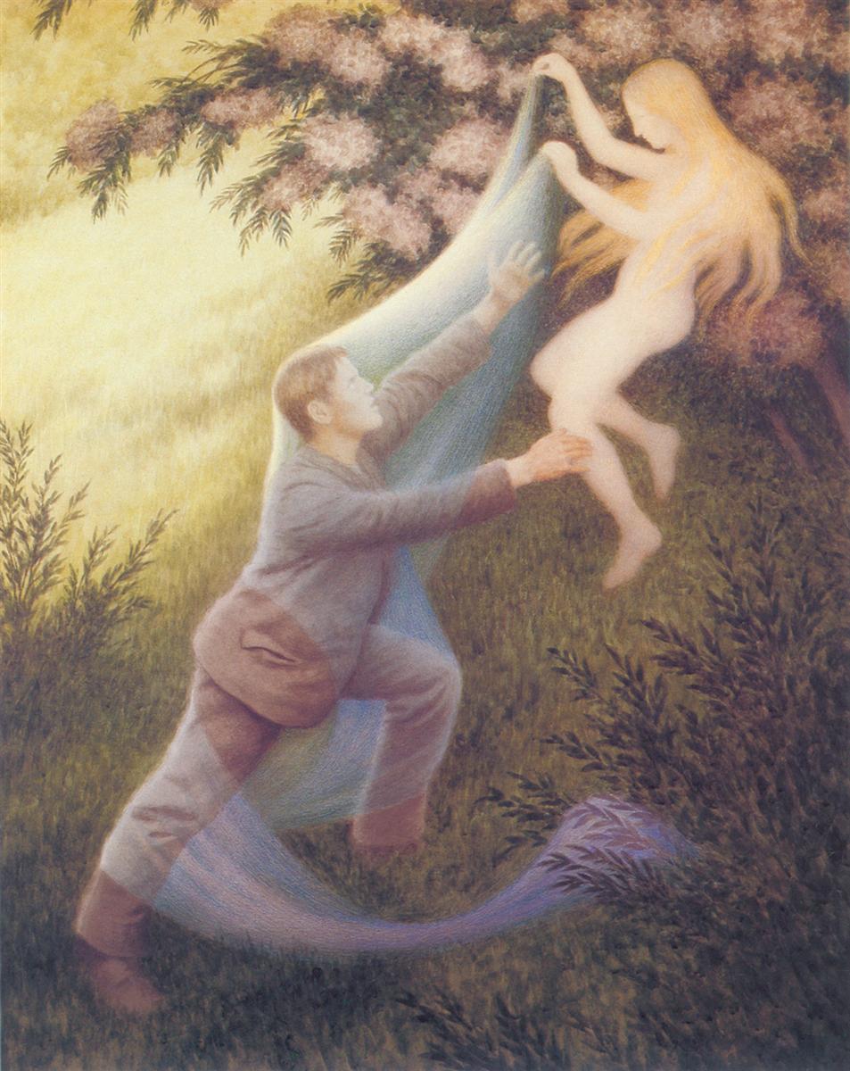 Fairy Dream, vintage artwork by Theodor Severin Kittelsen, 12x8" (A4) Poster
