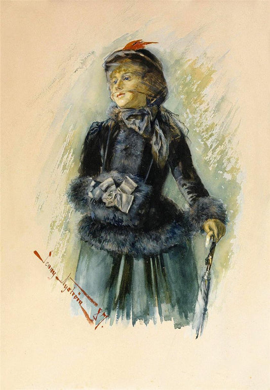 The Promenade, vintage artwork by Jenny Nyström, 12x8" (A4) Poster