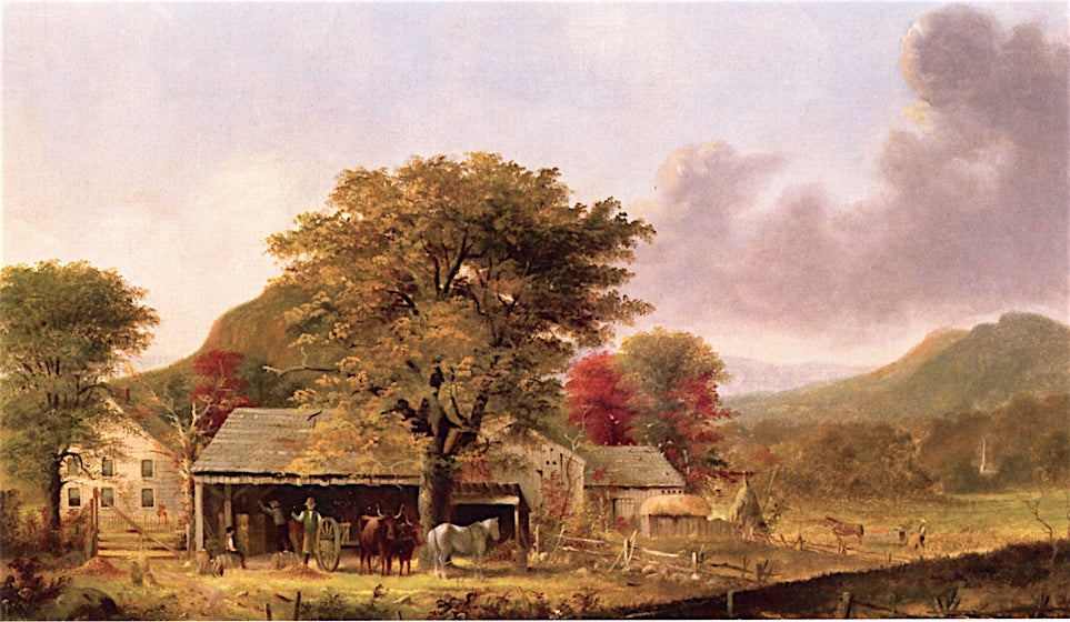 Autumn, New Haven, Connecticut, vintage artwork by George Henry Durrie, A3 (16x12") Poster Print