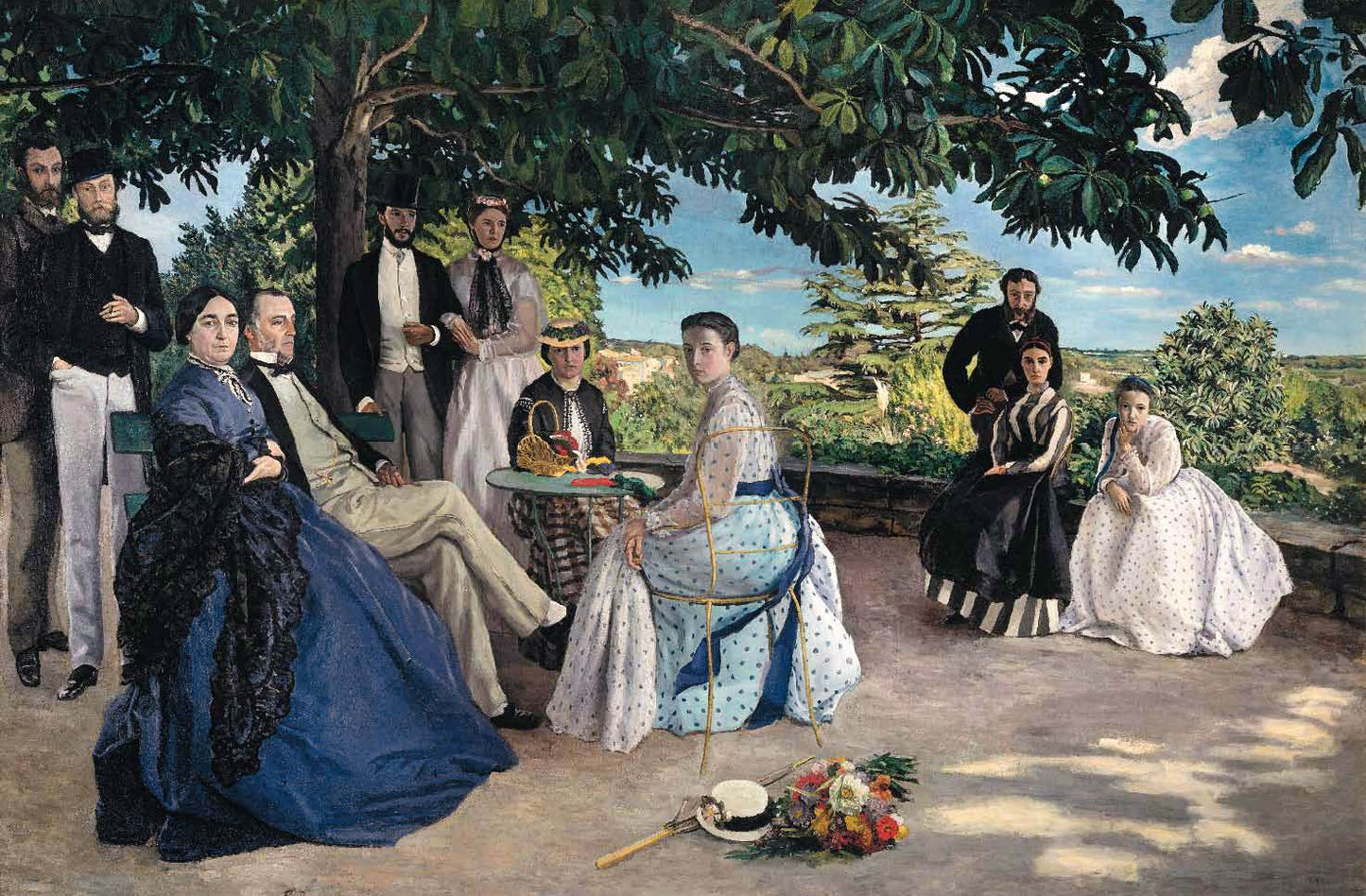 The Family Gathering, vintage artwork by Jean Frederic Bazille, 12x8" (A4) Poster
