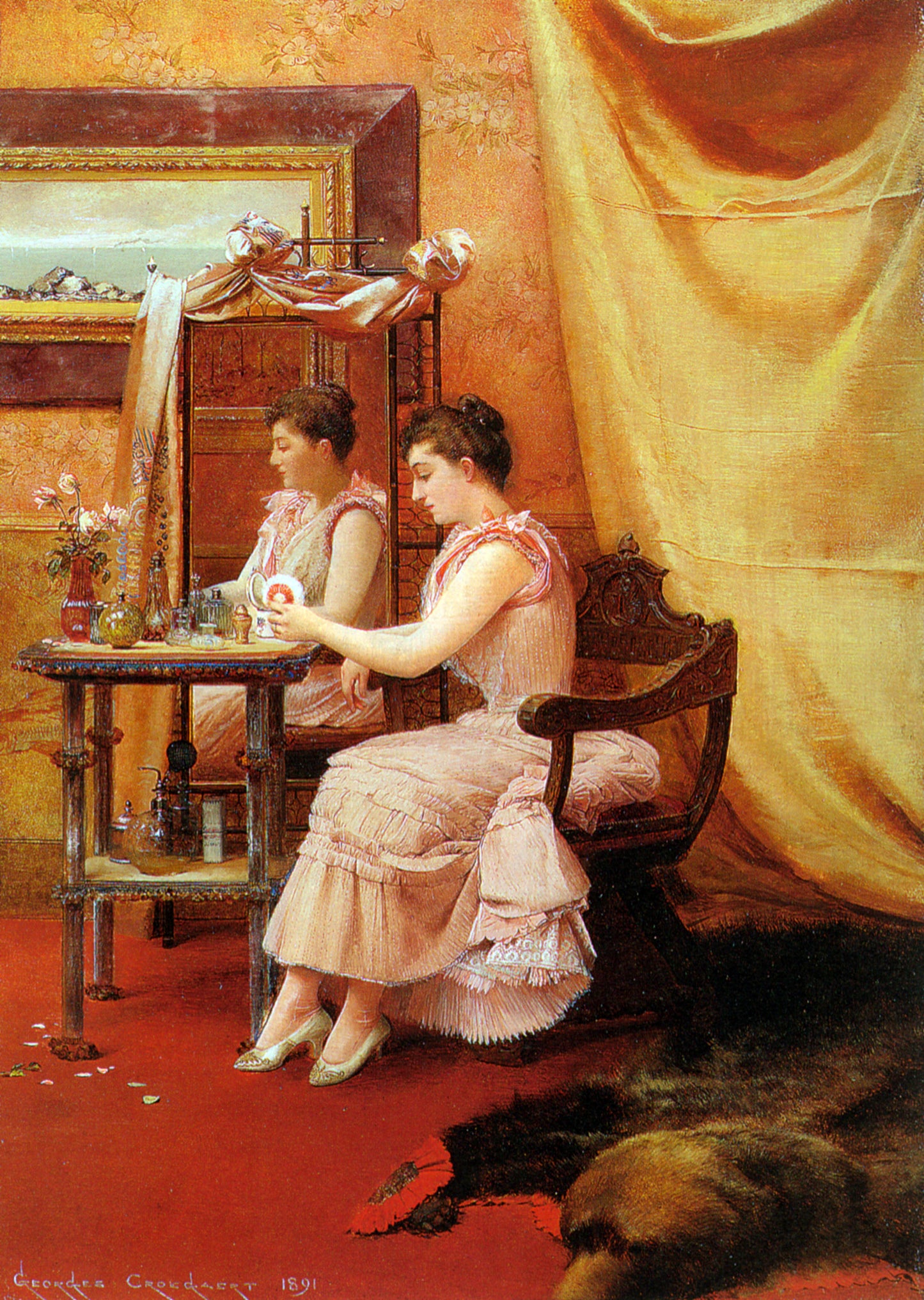 La Toilette, vintage artwork by Georges Croegaert, 12x8" (A4) Poster