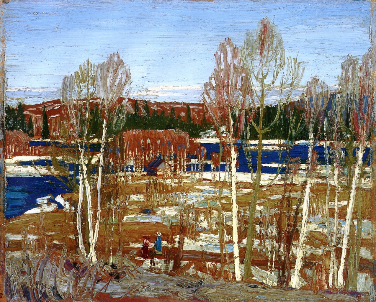 Larry Dickson's Cabin, vintage artwork by Tom Thomson, 12x8" (A4) Poster