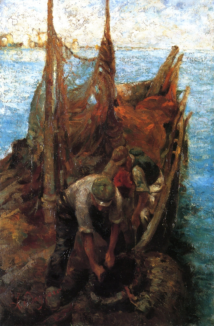 Fishing for Shellfish by Leonardo Bazzaro,A3(16x12")Poster