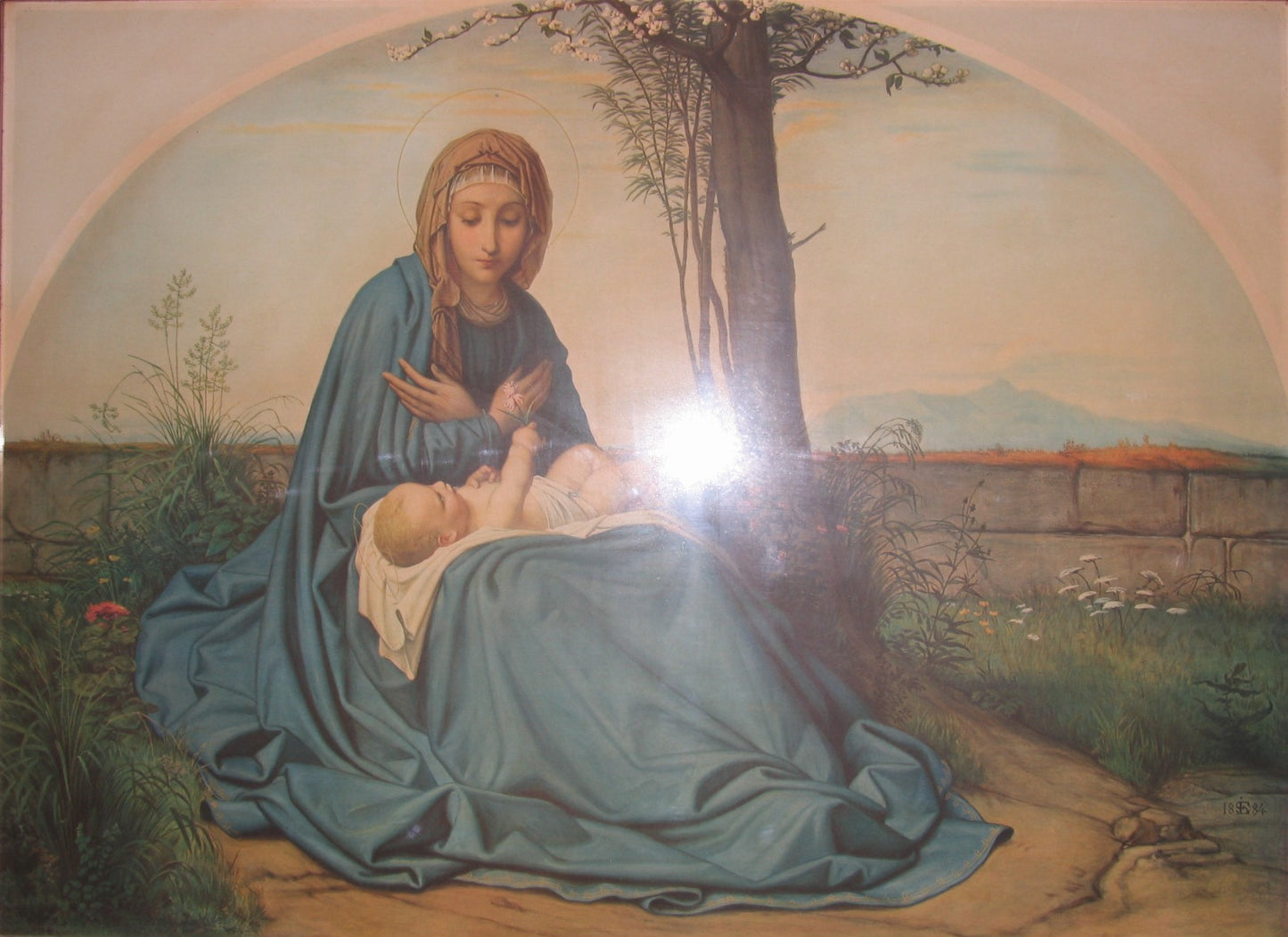 Madonna under the Flowers, vintage artwork by Eduard von Steinle, A3 (16x12") Poster Print