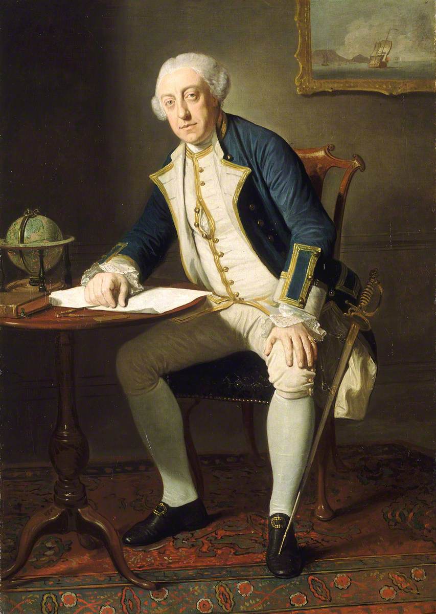Captain Philip Affleck, vintage artwork by Edward Penny, 12x8" (A4) Poster