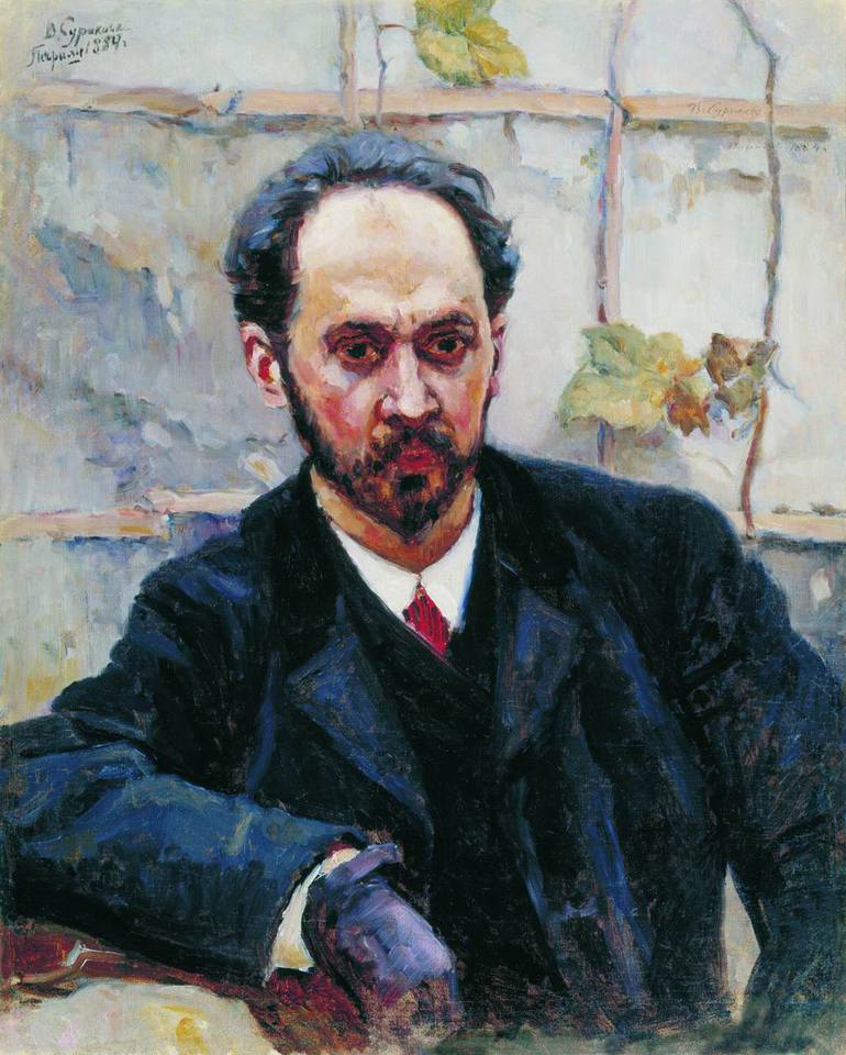 Portrait of Iosif Krachkovsky, vintage artwork by Vasili Ivanovich Surikov, 12x8" (A4) Poster
