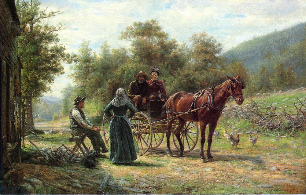 An Informal Call, vintage artwork by Edward Lamson Henry, 12x8" (A4) Poster